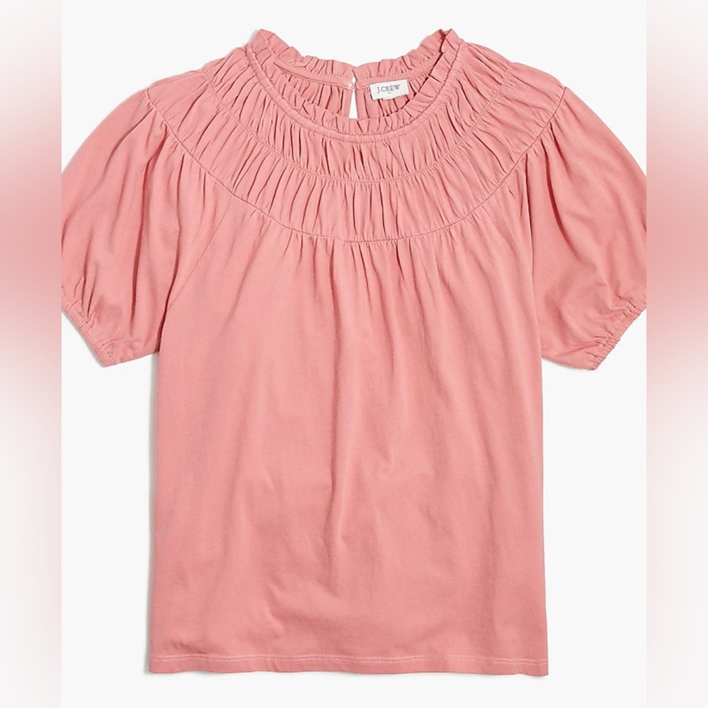 J. Crew Factory Circle Smocked Tee Blush Sz XS